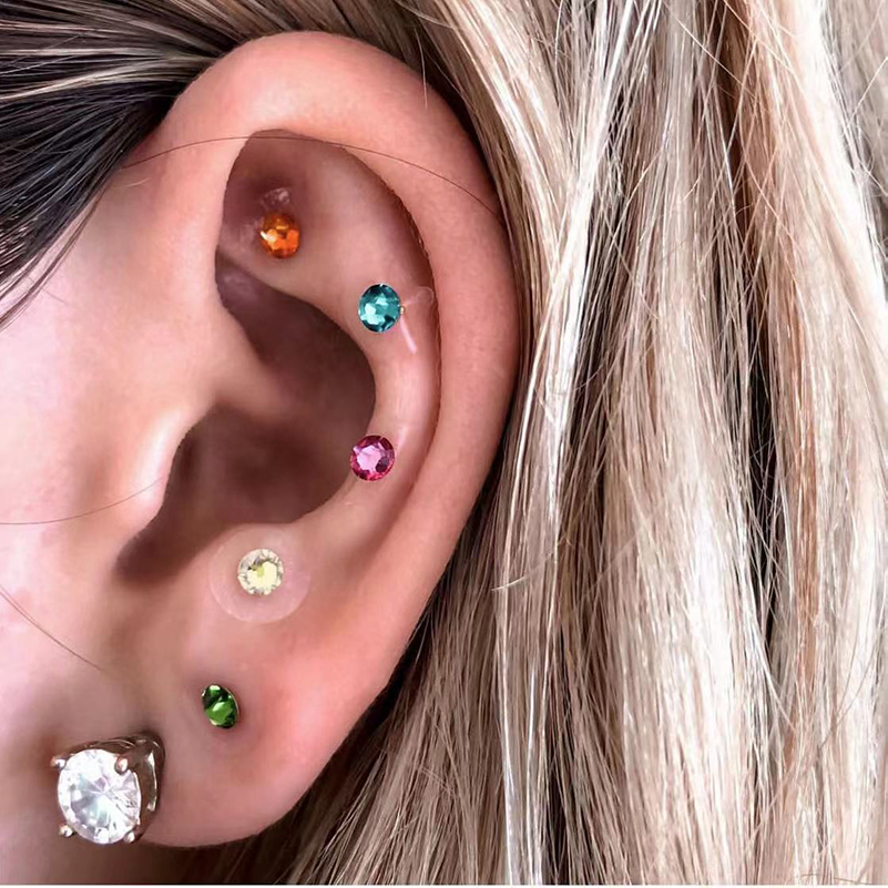 High Quality Ear Acupoint Massage Bady Care Colorful Crystal Ear Patch