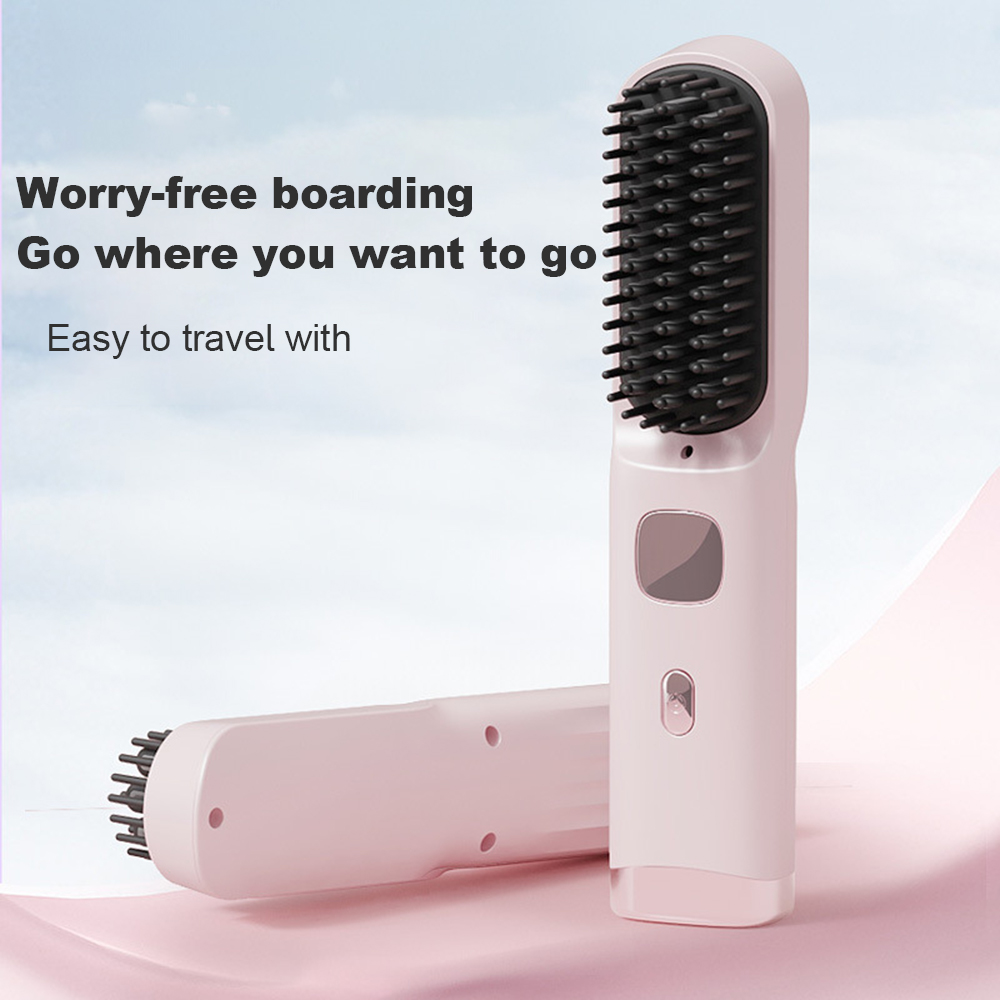 Flat comb wireless negative ions do not hurt the hair portable straight hair comb straight roll dual-purpose charging electric wireless straight hair comb