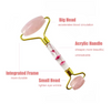 Value Vault 2024 High Quality Roller Massage Natural Anti Aging Transparent Acrylic Handle Rose Quartz Jade Roller