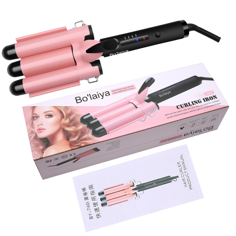 110V Curling Iron Three tube egg roller Korean Curling iron Large water corrugated egg roll head