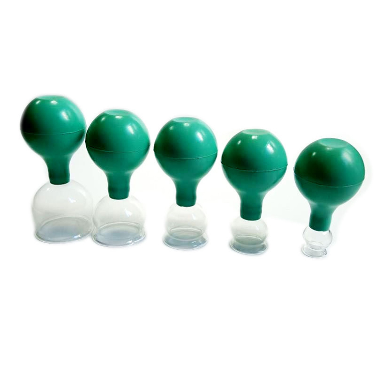 Wholesale 5 Pcs Rubber Manual Suction Physical Therapy Scrapping Massage Body Care Vacuum Cupping+