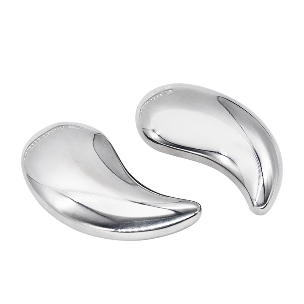 Stainless Steel Facial Beauty Crescent Scraping Device Eye Massage Treatment Ice/Hot Compress Eye Patch