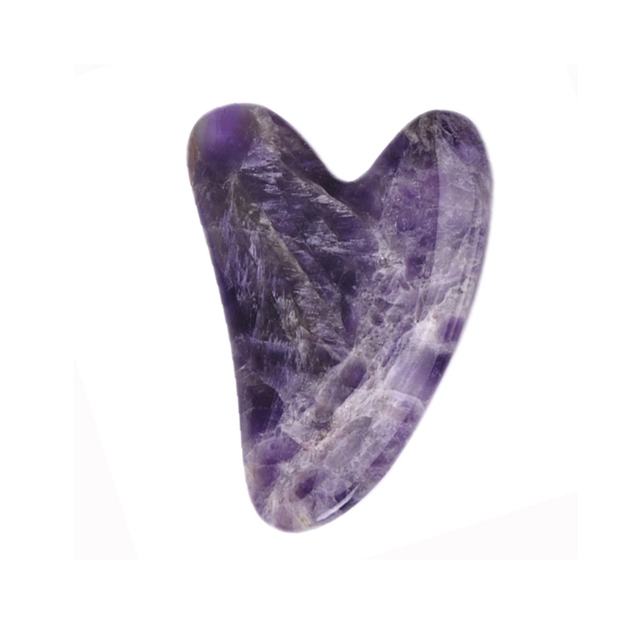 Manufacturers Direct Sales Pure Natural Amethyst Heart-Shaped Guasha Scraping Board Body Massager