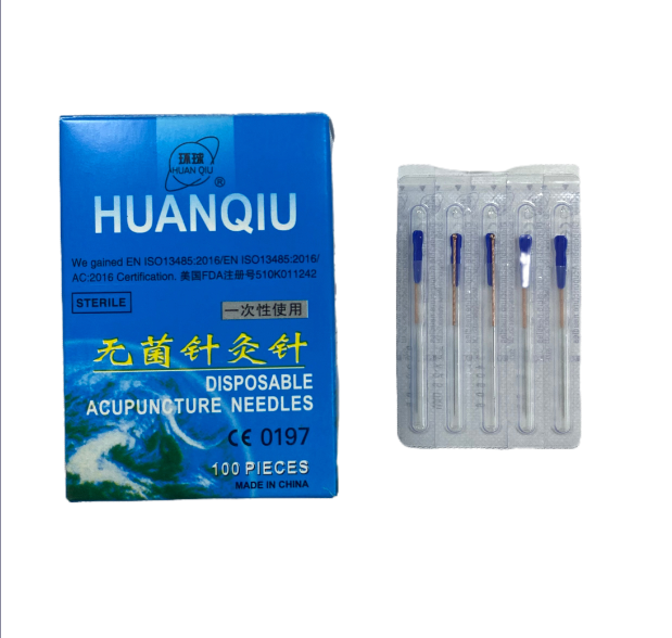 HUANQIU Disposable Copper Handle with Tube Detoxify blood circulation Acupuncture Needles for body