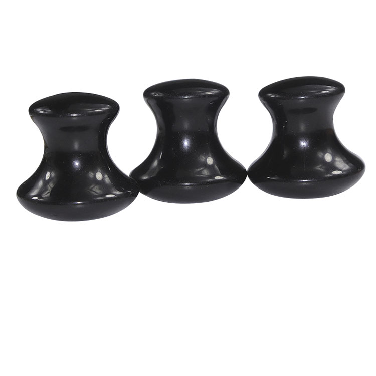 High Quality Natural Obsidian Mushroom Shaped Guasha Treatment Facial Massager Tools