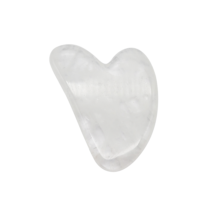 White Crystal Heart Shaped Gua Sha Board Guasha Massage Therapy Tool Wrinkle Prevent for SPA Acupuncture