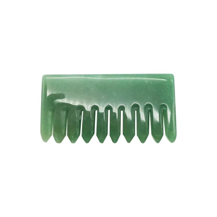 High Quality Natural Jade Green Aventurine Guasha Massage Comb 100% Natural Jade Massager Tool 