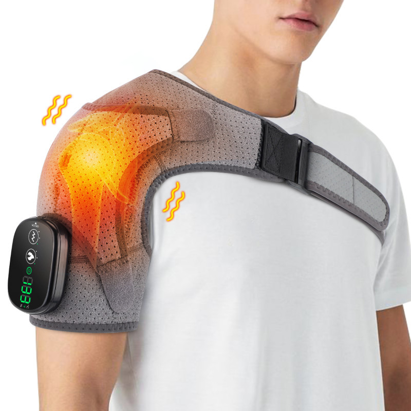 Electric massage shoulder protector Smart touch screen sports warm shoulder protector USB charging hot compress massage protector