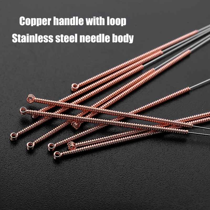 Chinese traditional cooper handle acupuncture needle Therapy Face Multi Size 100pcs