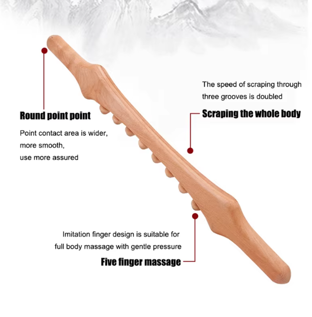 Wholesale 8 Beads Wood Therapy Lymphatic Drainage Massage Roller Stick Tools Stomach Cellulite Massager Self Body Sculpting