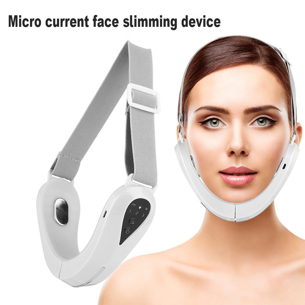 Facial intelligent EMS micro-current face slimming instrument Lift tight Mask V Massager Beauty instrument