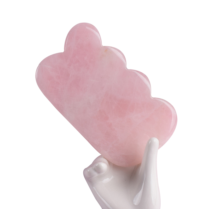 Smooth Edge Natural Rose Quartz Guasha Gua Sha Scraping Massage Tool