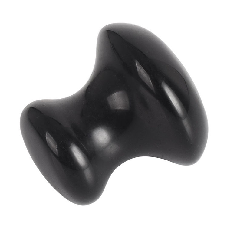 High Quality Natural Obsidian Mushroom Shaped Guasha Treatment Facial Massager Tools