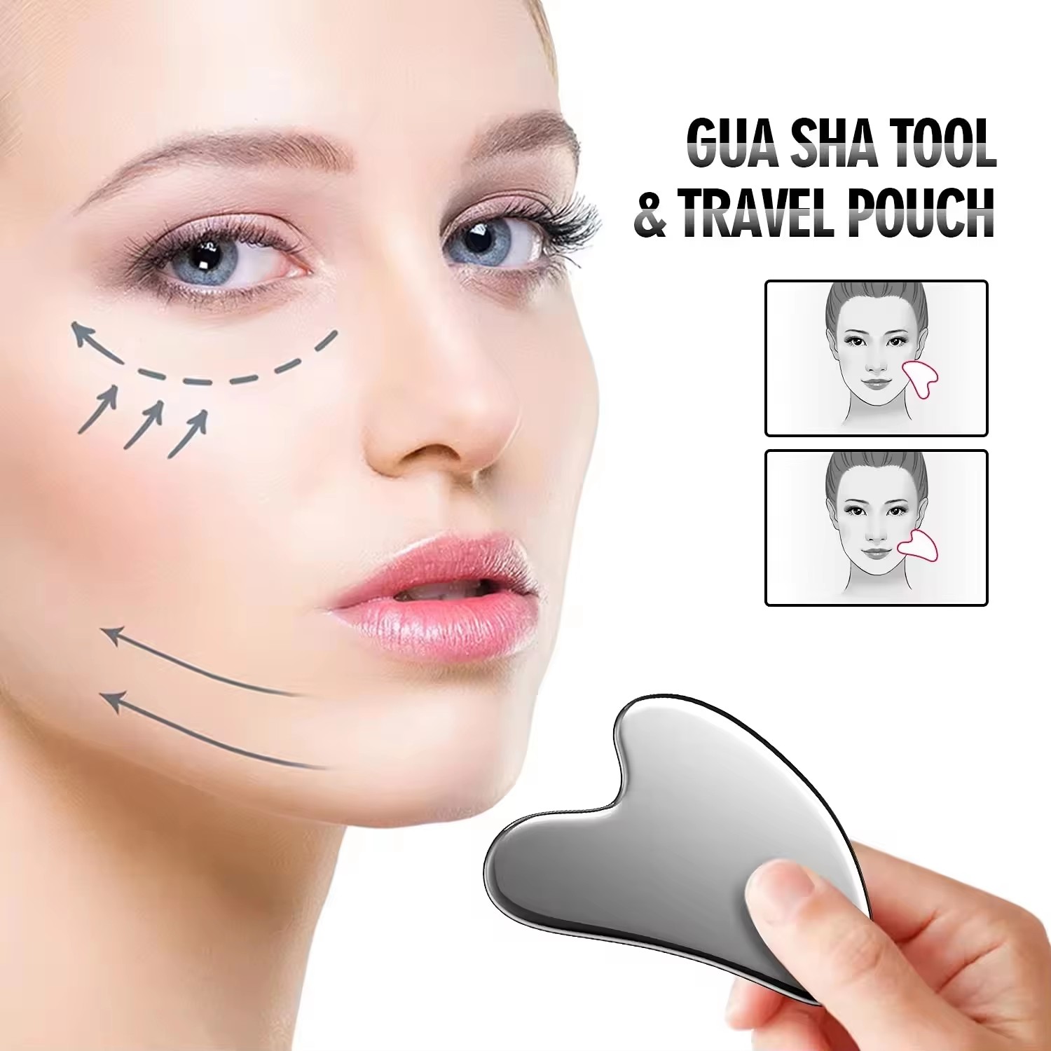 Hot Sale Handle Terahertz GuaSha board Facial and Eye Massage tool Support Custom Logo with Different Type