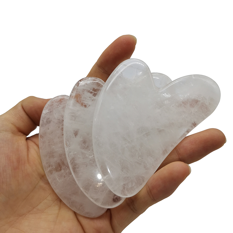 White Crystal Heart Shaped Gua Sha Board Guasha Massage Therapy Tool Wrinkle Prevent for SPA Acupuncture