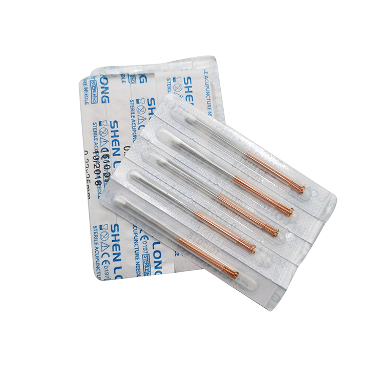 Shenlong Brand 500PCS/Box Disposable Sterile Copper Handle Acupuncture Needles