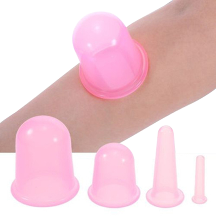 4pcs Silicone Anti Cellulite Cup Vacuum Massage suction Cups Body Pain Relief Roller Manual Suction Cups Cupping Therapy