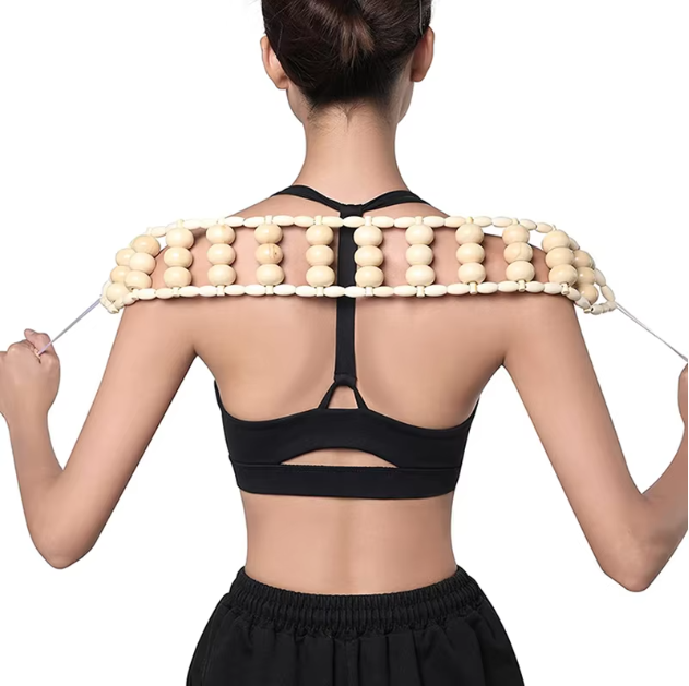 One-Click Purchase Wood Back Massage Roller Rope Wood Therapy Cellulite Massage Tools for Neck Leg Back Pain Relief Body Care