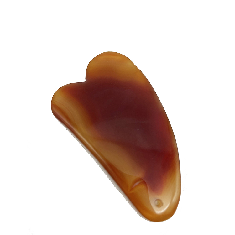 Factory Wholesale Best Quality Pure Natural Agate Heart Shape Guasha Board