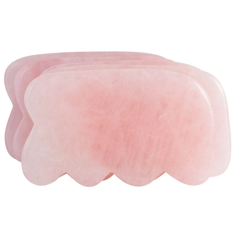 Smooth Edge Natural Rose Quartz Guasha Gua Sha Scraping Massage Tool