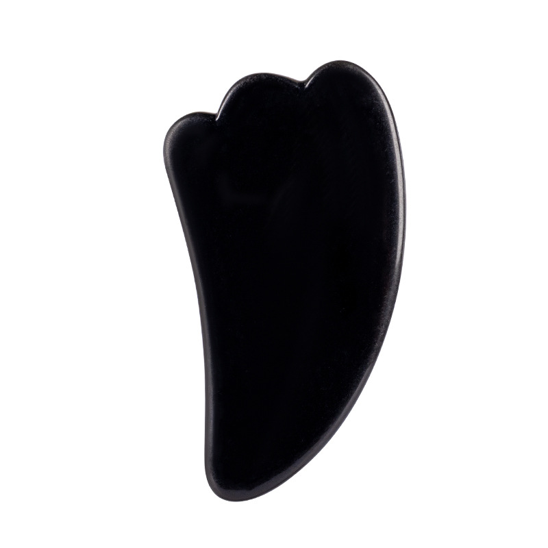 High Quality Black Jade Stone Guasha Board Obsidian Guasha Board Massager for Face