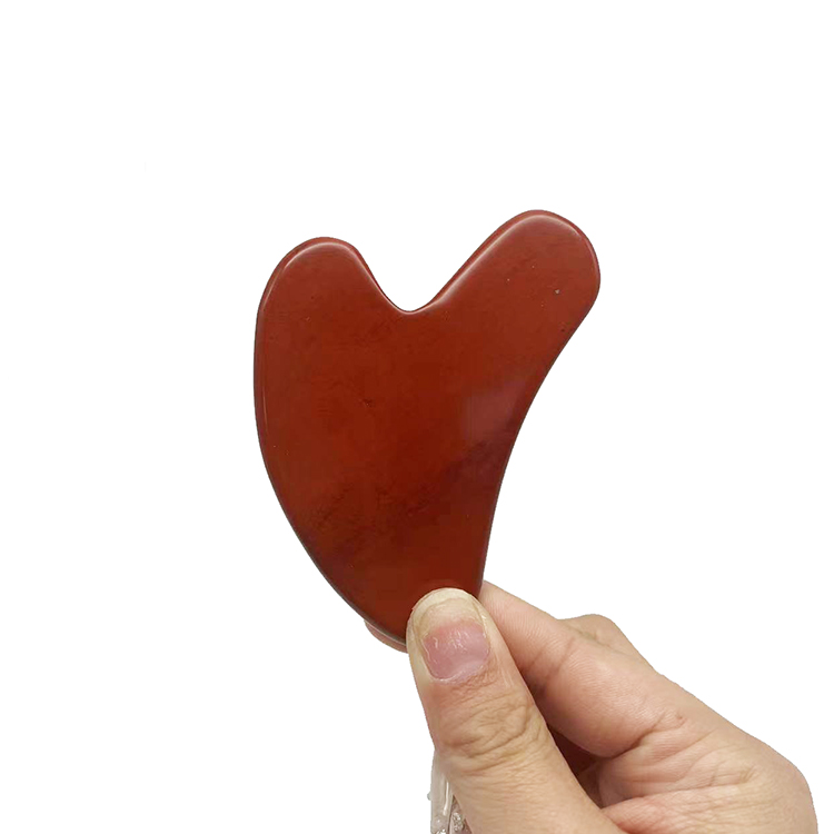 High Quality Pure Natural Red Stone Heart Shape Guasha Board