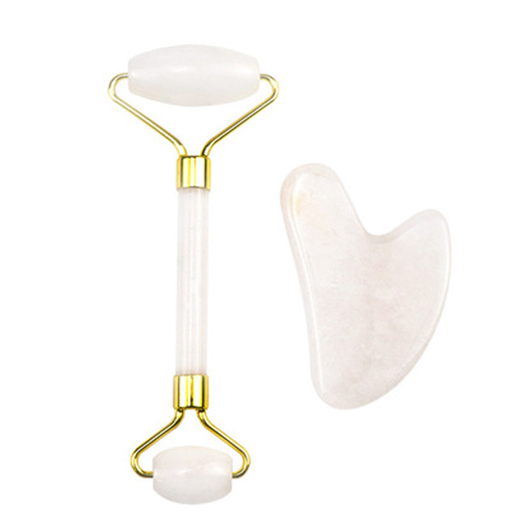 Factory Wholesale White Jade Roller Facial Massager Without Guasha Board