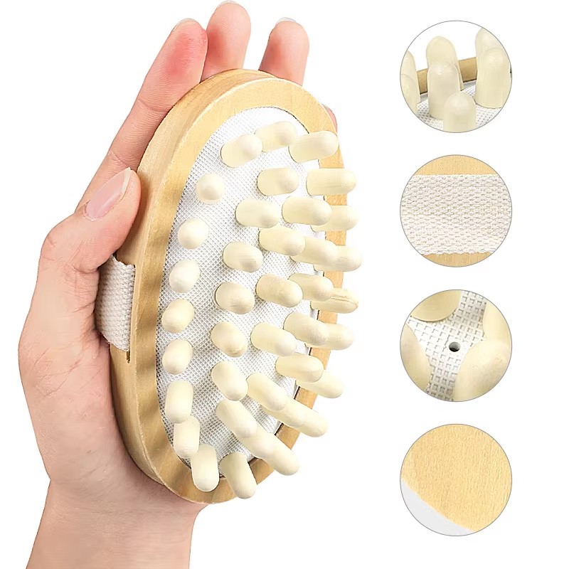 Body Anti Cellulite Brush Wooden Massage Relieve Tense Oil Spa Air Cushion Massage Hair Comb