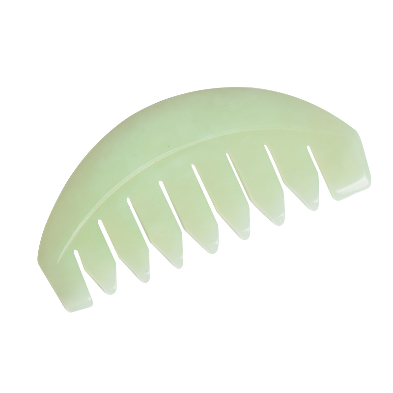 Factory Price Natural Jade Round Shaped Hair Comb Natural Xiuyan Jade Head Massage Tool Scalp and Body Massagers Comb