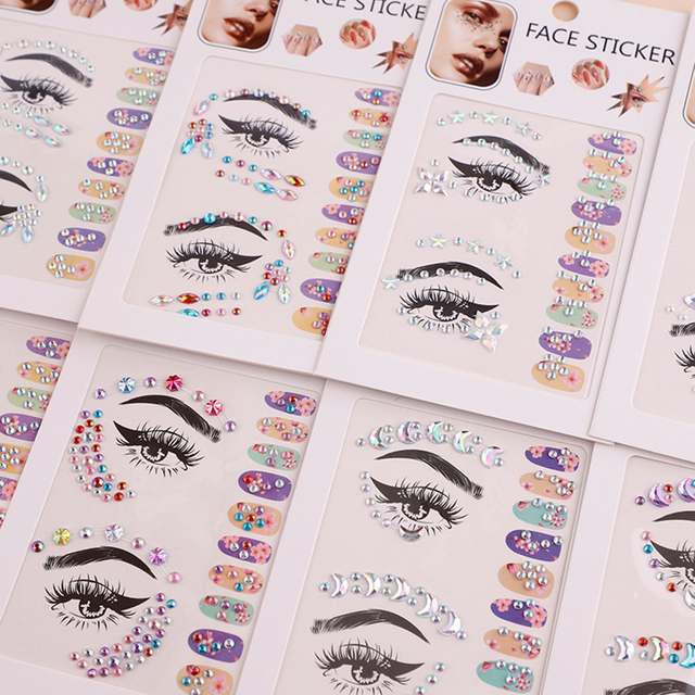 Eye Makeup Face Rhinestones Jewelry Children's Nail Drill Stickers