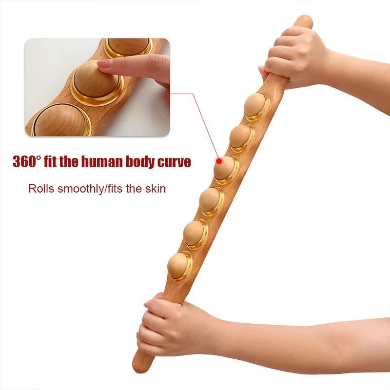  Hot Selling Natural Wooden Therapy Tools Hand Body Massager Stick Roller