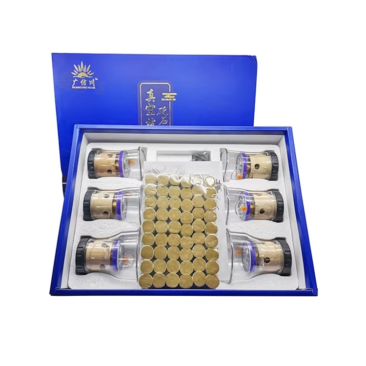 Newest 6 cups Moxibustion Acupuncture Gua sha Vacuum Cupping Set with Moxa Cone for Body care