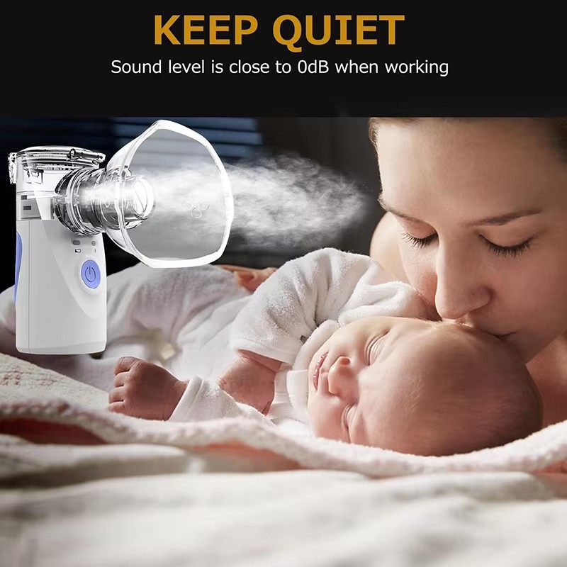 Portable Handheld Nebulizer Machine Ultrasonic Atomazition Silent Inhalar For Kids And Adults Mask