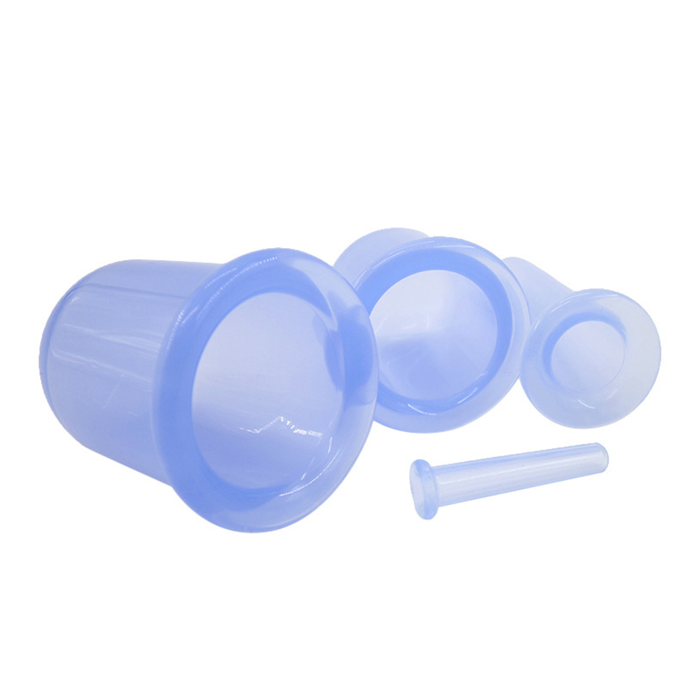 New Arrival 4pcs Silicone Body Cupping Cups Neck Back Eyes Massage Vacuum Cans Anti-cellulite Massager Suction Cup Treatments