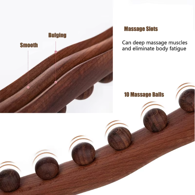 Best Selling Products 2024 8 Beads Wood Therapy Massage Tools Lymphatic Drainage Massager Handheld Massage Stick for Body