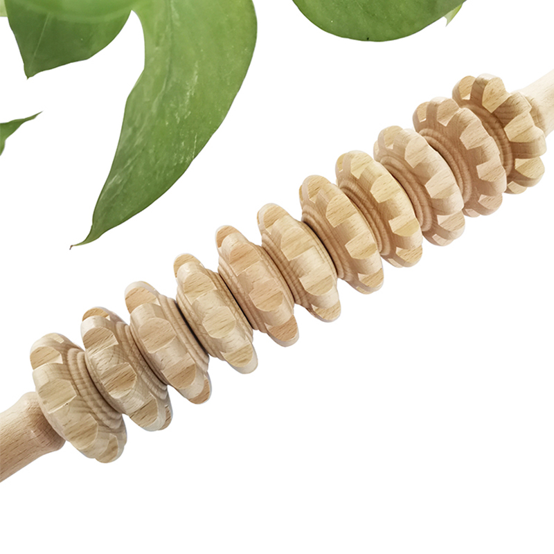 New 2024 Products 11 Rotatable Wooden Massage Roller Handheld Wooden Body Therapy Massager Wood Therapy Tools