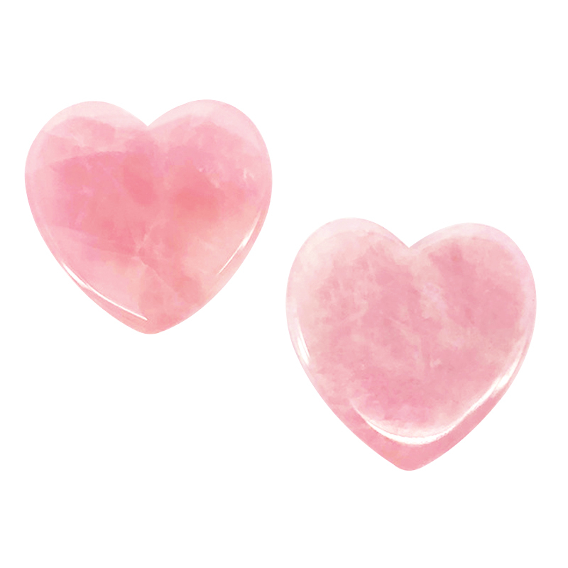 Pure Natural Rose Quartz Guasha Board Heart Shaped Scraping Massage Tool