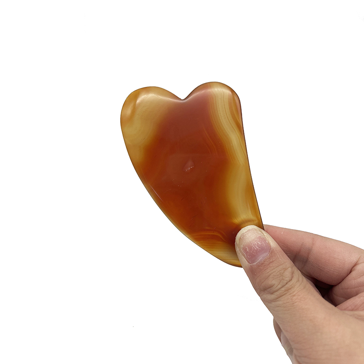 Factory Wholesale Best Quality Pure Natural Agate Heart Shape Guasha Board