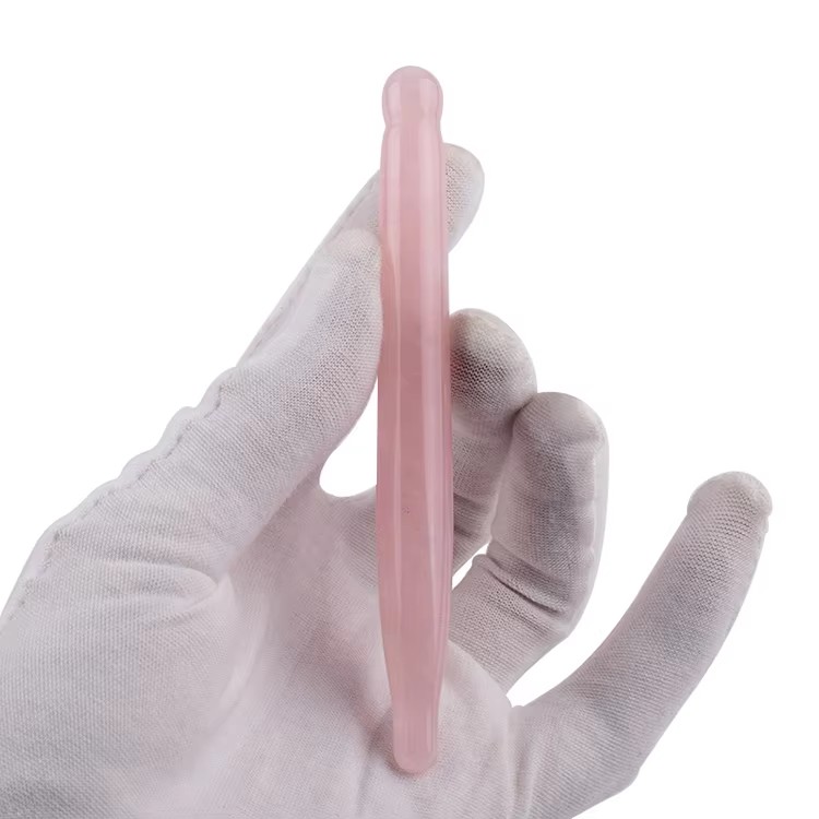 100% real rose quartz massage stick for face and body acupoint massage