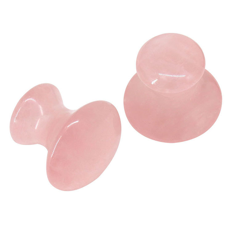 Hot Selling 100% Natural Jade Rose Quartz Massage Stick Mushroom Shaped Guasha Tool for Beauty