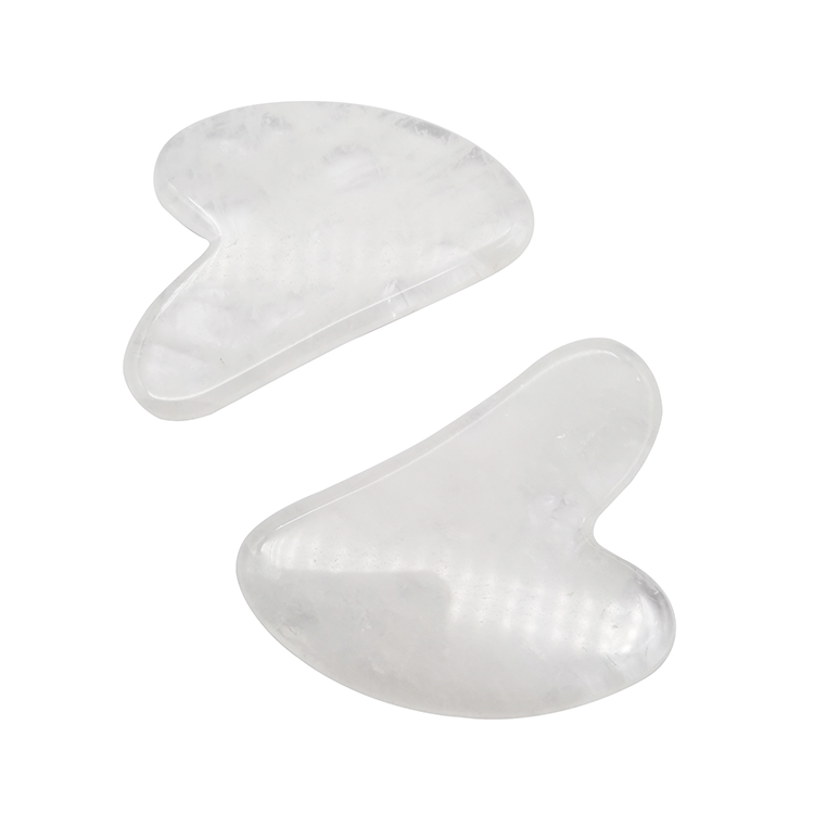 White Crystal Heart Shaped Gua Sha Board Guasha Massage Therapy Tool Wrinkle Prevent for SPA Acupuncture