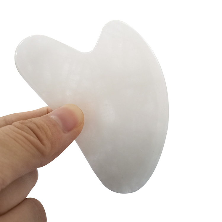 Natural Jade Anti Aging Guasha Tool White Jade Guasha Board Gua Sha Scraping Massage Tool