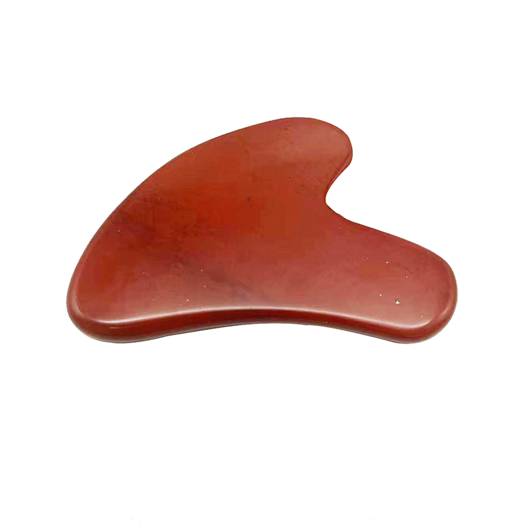 High Quality Pure Natural Red Stone Heart Shape Guasha Board