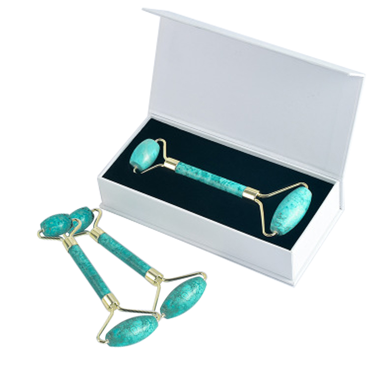 Factory Wholesale Turquoise Stone Roller Facial Massager Without Box