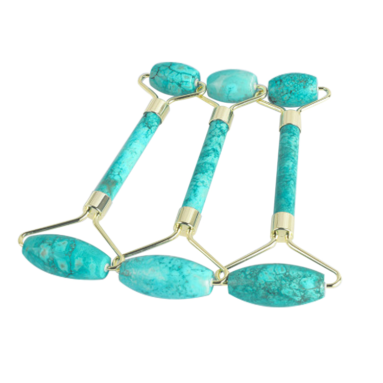 Factory Wholesale Turquoise Stone Roller Facial Massager Without Box