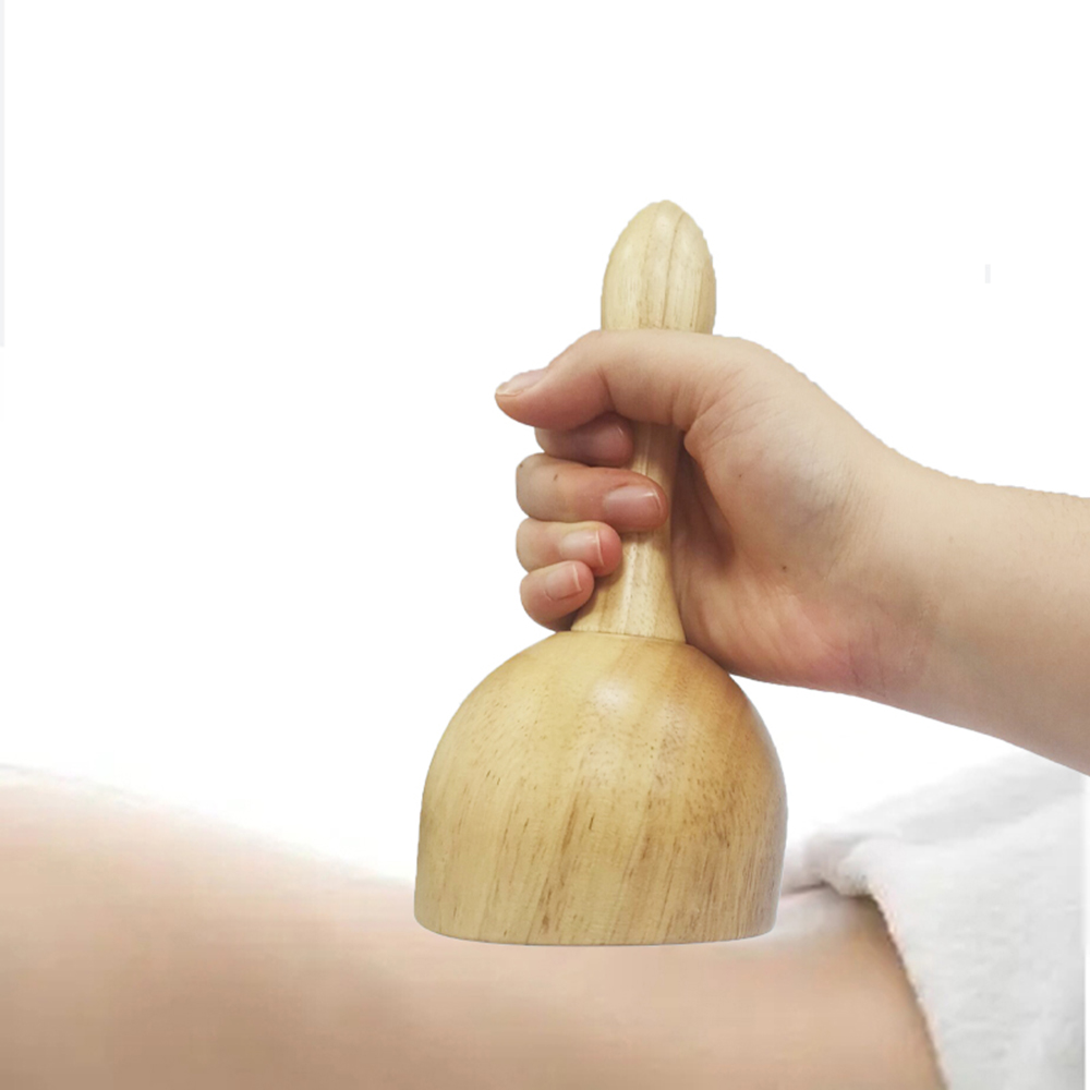 Pure Natural Wood Long Handle Body Massage Cup