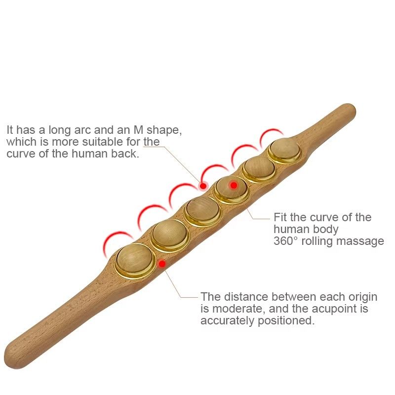  Hot Selling Natural Wooden Therapy Tools Hand Body Massager Stick Roller