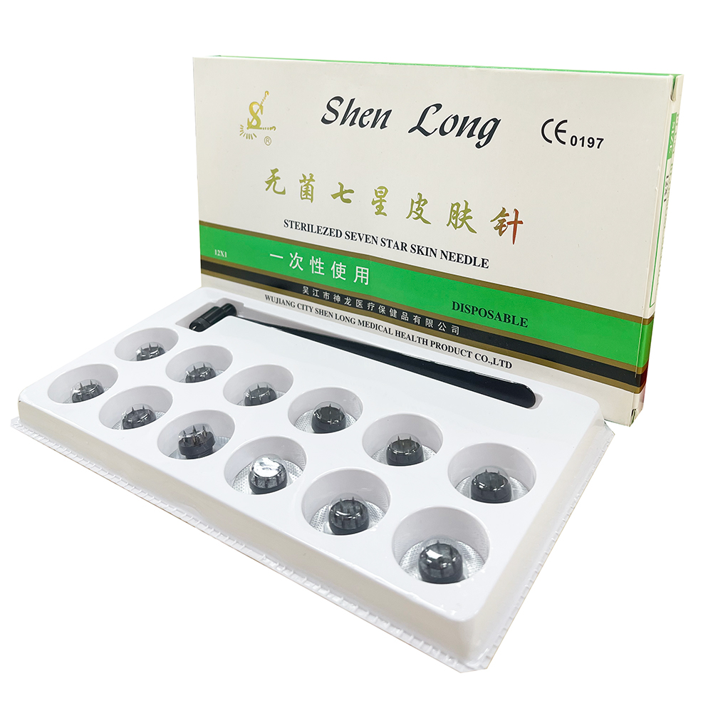 Great Discount Shen Long Brand 12 Head 7 Star Press Needles Disposable Sterile Derma Acupuncture Needles TCM Treatment