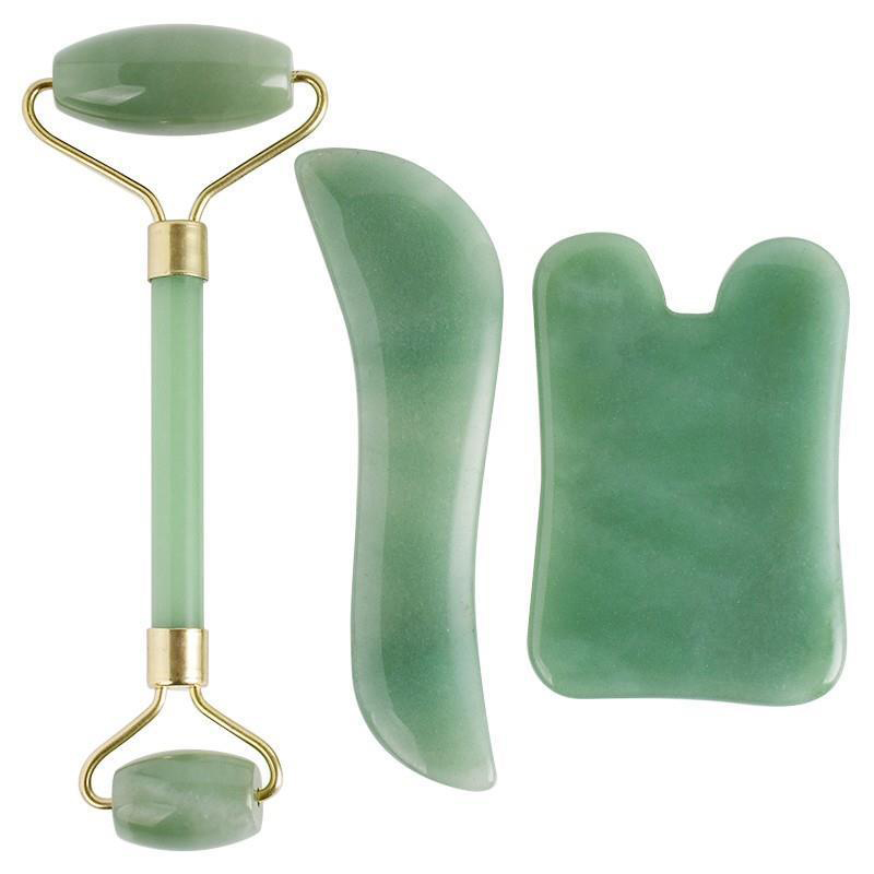 Exclusive Custom Shape Natural Green Facial Massage Guasha Board Scraper Tool guasha board for Anti-Wrinkles Anti-Aging