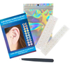 40pcs White Crystal Ear Care Seeds Acupuncture Disposable Ear Stickers Massage Therapy Needle Patch with Manual Tweezers